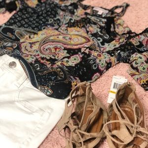 Brand new off the shoulder paisley top